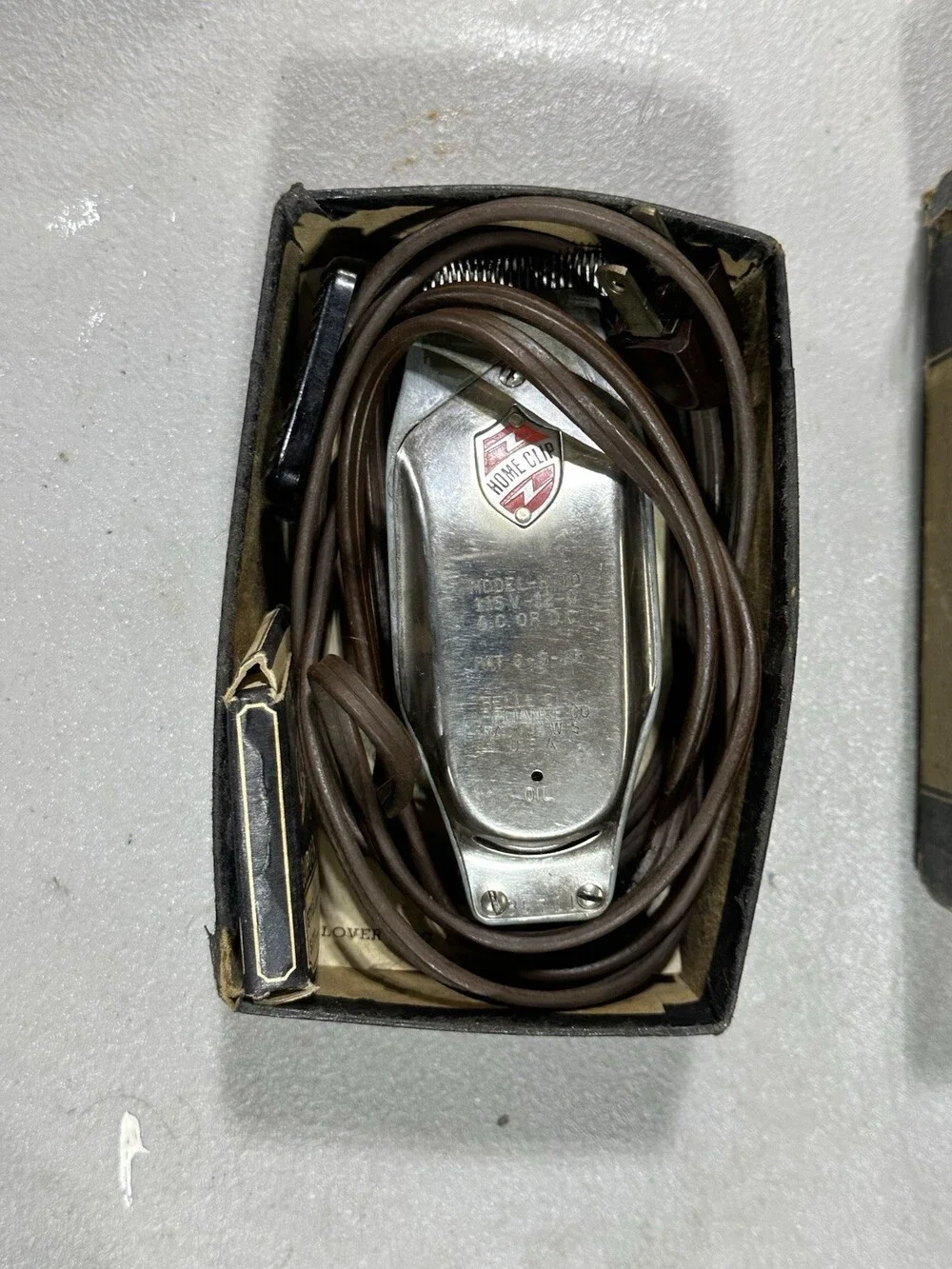 Vintage 1925 Home Clip H-10 Electric Clipper Box Set Belle City Racine WI Antiqu